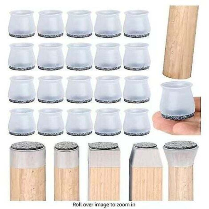 Starlight-chair Glides, 20 Pieces Chair Leg Protectors, Chair Pad, Clear