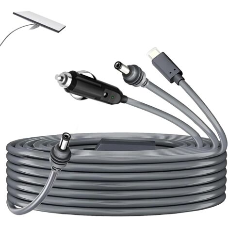 Starlink Mini 3-in-1-Stromkabel, USB Typ-C, 12-24 V, Zigarettenanzünderstecker und DC-Stecker, Kfz-Ladeadapter und DC-Anschluss für Starlink Mini (3 m)