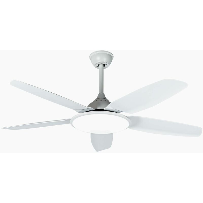 Image of Led ventilatore da soffitto Divian, bianco, dc, silenzioso, cct - bianco opaco - Starluna