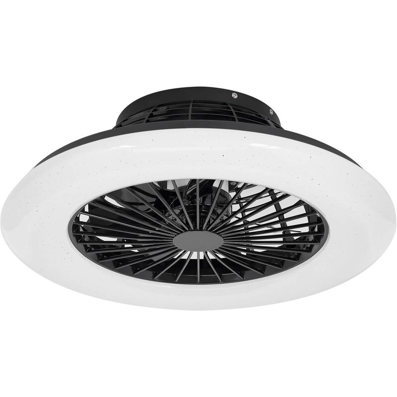 Image of Starluna - Fjardo ventilatore a pale led con luce - nero satinato, bianco