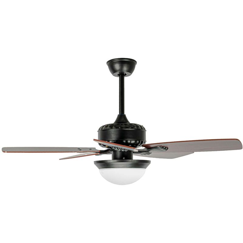 Image of Ventilatore da soffitto Starluna Ozirani LED, controllabile - nero spazzolato, legno scuro, bianco