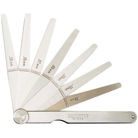 Starrett 173MA 13-Piece Feeler Gauge Set (0.03mm to 0.5mm) with Precision Measurement Tools