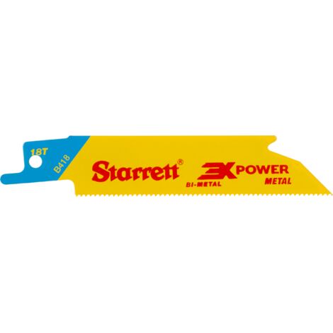 Starrett B418-5 Bi-Metal Reciprocating Blade, Metal Straight 100mm 18 TPI Pack 5