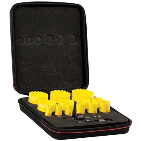 Starrett BF7024 KDC13021 Deep Cut Bi-Metal Universal Holesaw Kit, 15 Piece STRKDC13021