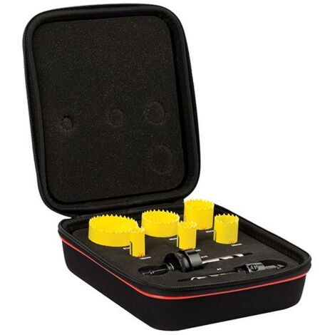 Starrett KFC06021 Fast Cut Bi-Metal Electrician's Hole Saw Kit – 8 Pieces for Precise and Efficient Cutting