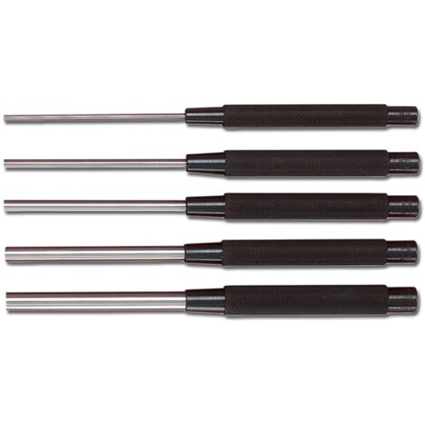 Starrett S248PC 5-Piece Long Pin Punch Set with Durable Steel Construction