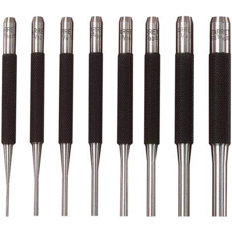 Starrett S565PC 8-Piece Pin Punch Set with Durable Steel Construction