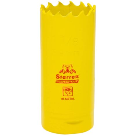 Starrett Sega a tazza profonda, DCH0118, bimetallica resistente, con denti extra in cobalto HSS, per metalli, legno, ghisa, fibra di vetro, materie plastiche, 29 mm