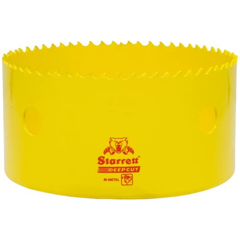 Starrett Sega a tazza profonda, DCH0438, bimetallica resistente, con denti extra in cobalto HSS, per metalli, legno, ghisa, fibra di vetro, materie plastiche, 111 mm