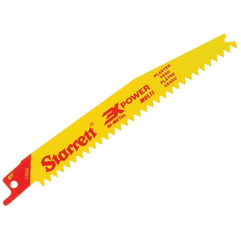 Starrett - VB66-5 Bi-Metal Reciprocating Blade, Plasterboard 152mm 6V tpi (Pack 5) - STRVB665