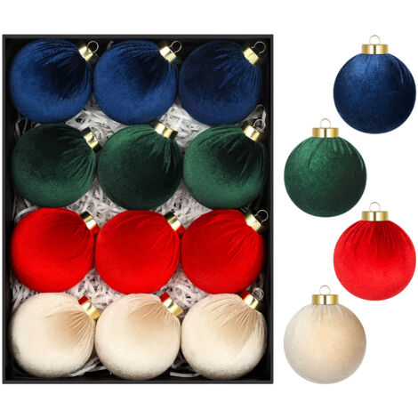 StarryLights Weihnachtskugel-Set – Samtkugeln in eleganten Farben