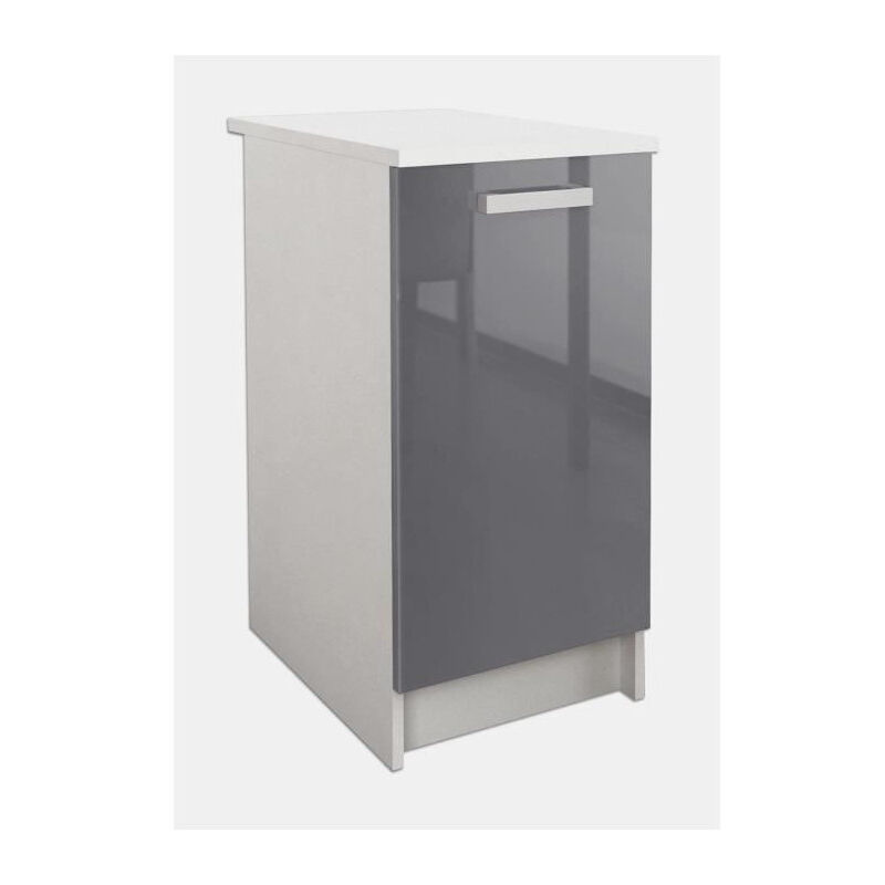 Start Caisson bas de cuisine l 40 cm - Gris brillant