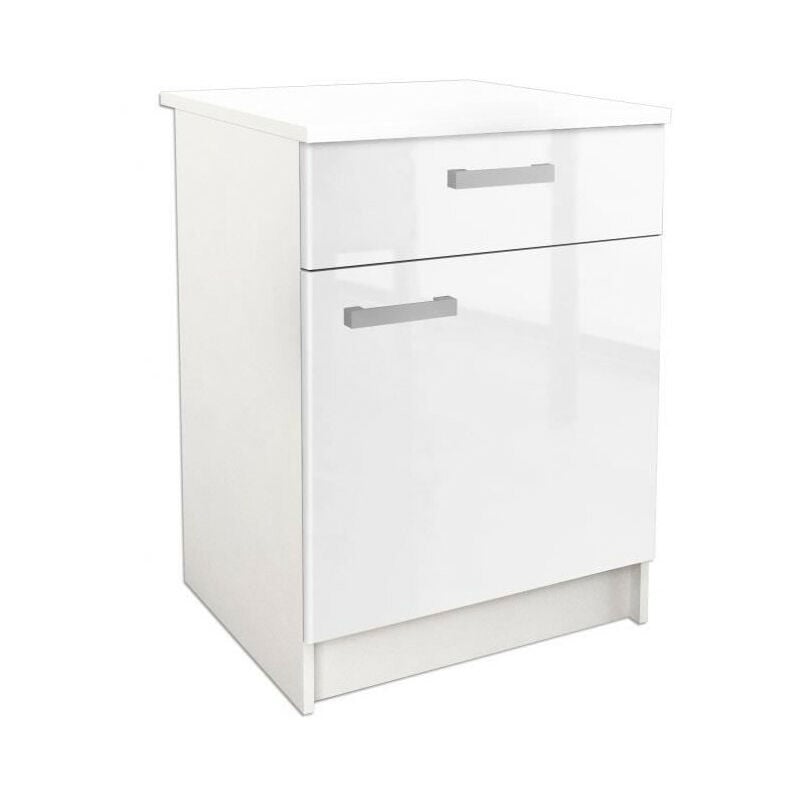 Start Caisson bas de cuisine l 60 cm - Blanc haute brillance