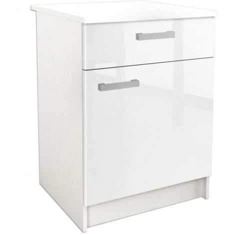 START Caisson bas de cuisine L 60 cm - Blanc haute brillance