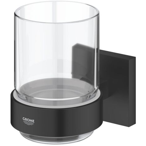 Start Cube verre en cristal avec support, noir mat (G410972430)