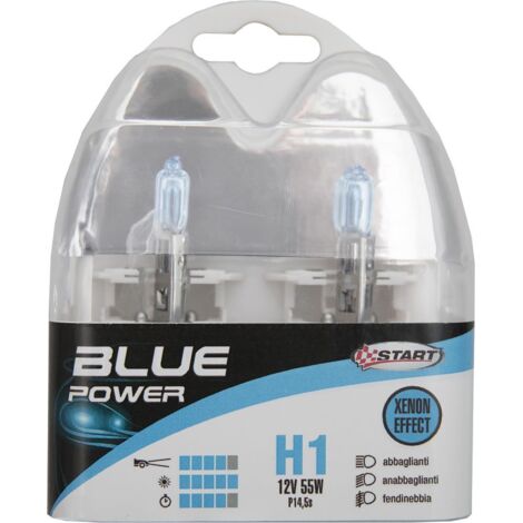 START H1 Blue Power Coppia di Lampadine Xenon per luci auto 12V 55W P14 5s