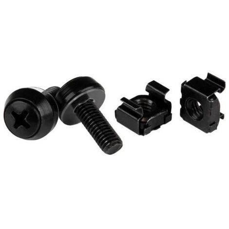StarTech Pacchetto 100 Viti di Montaggio M6 Nero Acciaio