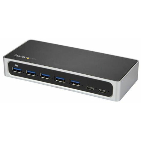 StarTech ST HB30C5A2CSC - USB 3.0, 7 Port USB-C Hub, 5x USB-A 2x USB-C, schwarz/silber