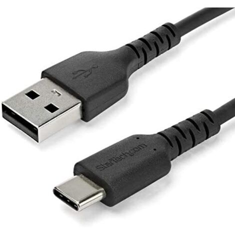 StarTech ST RUSB2AC2MB - USB 2.0 Kabel USB-A auf USB-C, Kevlar®-Aramid, 2 m, sw