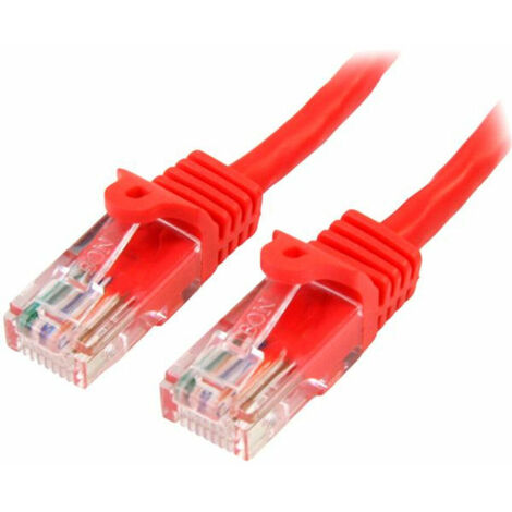 StarTech.com 0,5m Red Cat5e Patch Cable with Snagless RJ45 Connectors - Short Ethernet Cable - 0,5m Cat 5e UTP Cable - Patch-Kabel - RJ-45 (M) bis RJ-45 (M) - 50cm - UTP - CAT 5e - ohne Haken, verseil