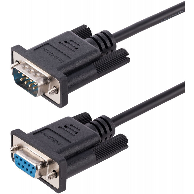 Startech - com Câble Série RS232 Null Modem de 3m - Cordon DB9 Mâle Femelle - Câble Série Croisé avec Blindage Al-Mylar - Port série com, Compatible
