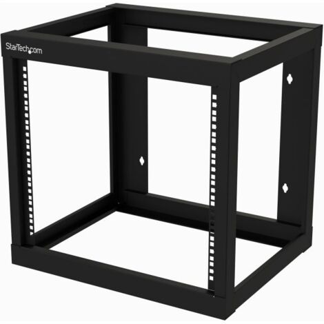 StarTech.com 9HE-Wandgehäuse - 4 Pfosten - Offen - 18 Zoll tief - Stahl - Schwarz - EIA 310 - 80 kg