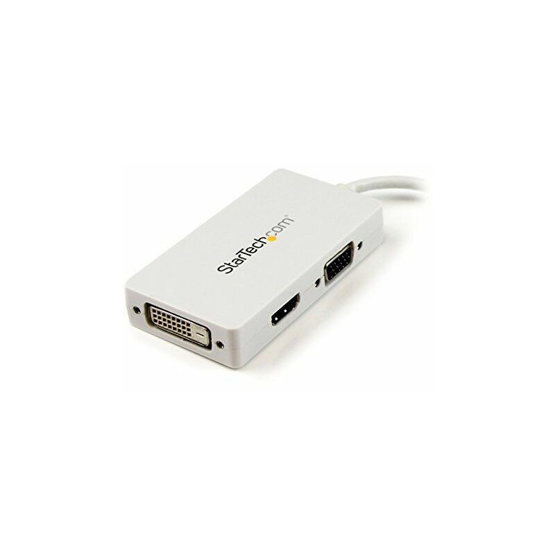 

StarTech.com Adaptador Conversor de Mini DisplayPort a VGA DVI o HDMI - Convertidor A/V 3 en 1 para viajes - Blanco