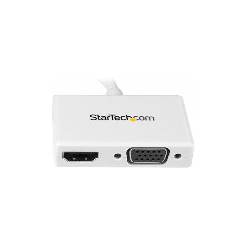 

.com Adaptador Mini DP de Audio/Vídeo para Viajes - Conversor Mini DisplayPort a HDMI o VGA - 1080p Blanco - Startech