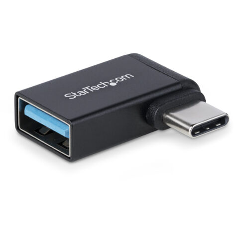 StarTech.com Adaptateur Coudé Angle Droit USB-C vers USB-A, USB 5Gbps, Adaptateur USB-C vers USB-A, Boîtier métallique, M/F (USB31CAADGCPRA)