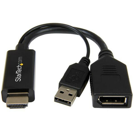 StarTech.com Adaptateur HDMI vers DisplayPort 4K alimenté par USB - 3840 x 2160 pixels - 1080p,720p - 7.1 canaux - Convertisseur vidéo actif - Noir - 3840 x 2160 1920 x 1200 1920 x 1080 1280 x 720 (HD