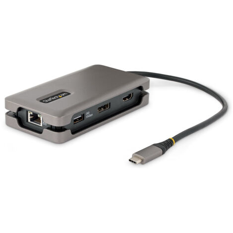 StarTech.com Adaptateur Multiport USB-C - 4K 60Hz HDMI/DP - Hub USB 3 Ports - 100W Power Delivery Pass-Through, GbE, Mini Station d'Accueil/Docking Station avec Chargeur - Adaptateur USB C vers HDMI, 