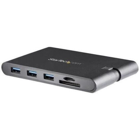 StarTech.com Adaptateur Multiport USB-C - Mini Dock USB Type C avec 4k HDMI ou 1080p VGA - 100W Power Delivery Passthrough, Hub 3x USB 3.0, GbE, SD & MicroSD - Station d'Accueil PC Portable