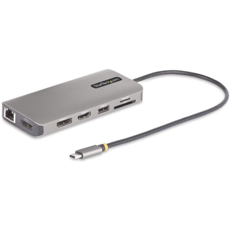 StarTech.com Adaptateur Multiport USB-C Triple Moniteur, Double HDMI et DisplayPort 4K 60Hz + 4K 30Hz, Adaptateur USB-C, Hub USB 4 Ports, 100W PD Pass-Through, GbE, Lecteurs de Cartes SD/MicroSD