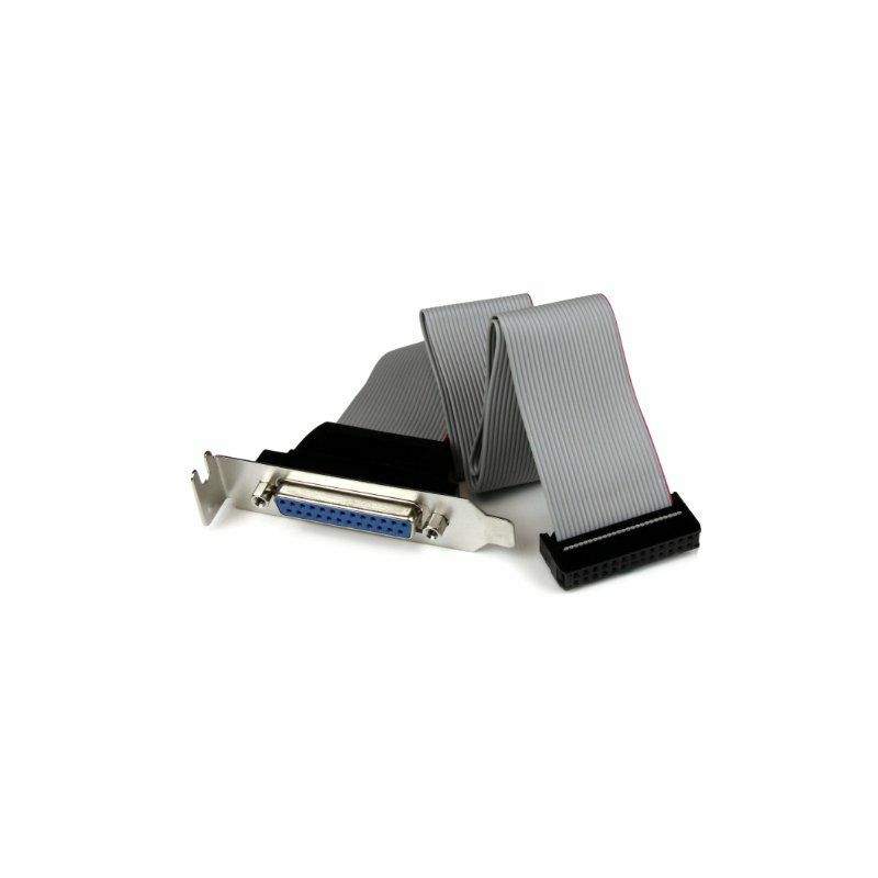Image of Com Adattatore cavo collettore porta parallela 40 cm basso profilo con staffa &ndash DB25 (f) a IDC26 - Startech