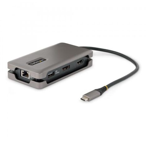 StarTech.com Adattatore Multiporta USB-C - Docking Station USB Type C con HDMI/DP 4K60Hz - Hub USB a 3 porte (1x ricarica) - PD 100W - GbE - Convertitore\\Mini Dock USB-C HDMI/DP - Cavo Integrato avvo