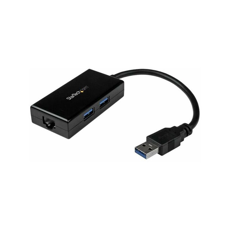 Image of Startech.com - Adattatore usb 3.0 a Ethernet Gigabit con Hub usb a 2 porte incorporato
