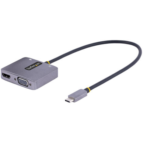 StarTech.com Adattatore USB-C a VGA/HDMI, Adattatore Multiporta USB Type-C a VGA/HDMI 4K 60Hz HDR con Uscita Audio da 3,5 mm