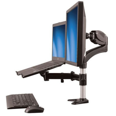 StarTech.com ARMUNONB supporto da tavolo per Tv a schermo piatto 68,6 cm (27") Alluminio, Nero Scrivania