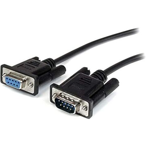 Startech.com cable 1m de extension directo straight through serie serial rs232 video monitor ega db9 macho a hembra -  extensor negro,garantia lifetime