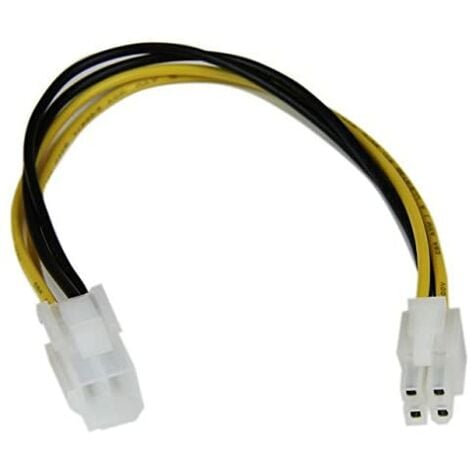 Startech.com cable 20cm extension alargador fuente alimentacion corriente placa base cpu atx12v 4 pines p4 - macho a hembra,garantia lifetime