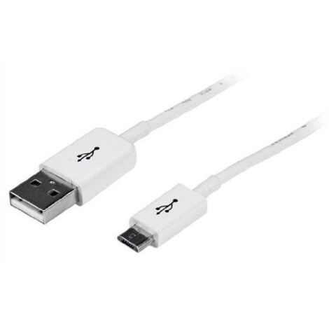 StarTech.com Cable Adaptador 1m USB A Macho a Micro USB B Macho para Teléfono Móvil Smartphone - Blanco