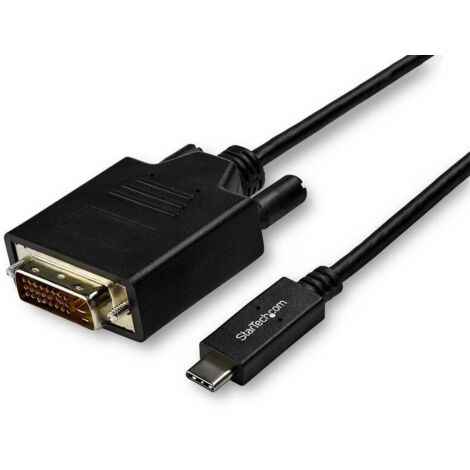 StarTech.com Cable Adaptador de 3m USB-C a DVI 1920 x 1200 - Negro - Cable USB Tipo C a DVI - Cable Conversor de Vídeo USBC