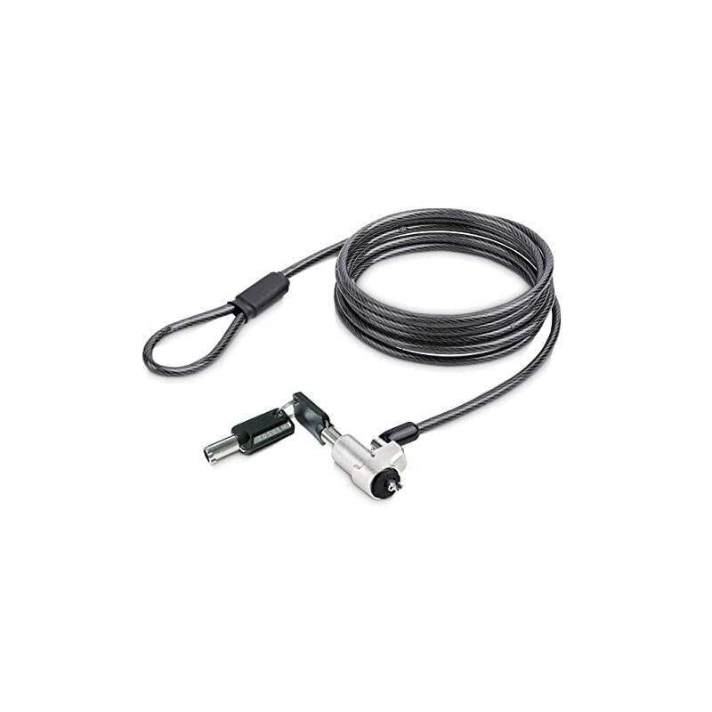 Startech - com Câble Antivol pc Compatible avec Noble Wedge® de 2m - Câble de Sécurité avec Verrou à Clé, Câble Antivol pour Ordinateur Portable Dell