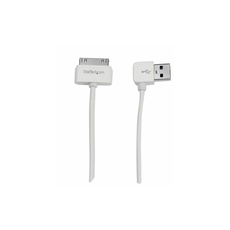 

StarTech.com Cable Cargador 1m Conector Dock Connector de Apple 30 Pines a USB en Ángulo Izquierdo iPod iPhone iPad