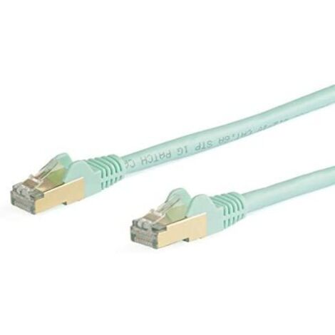 Startech.com cable de 10m de ethernet network cat6a aqua with rj45 connectors without latching stp with de copper wire,warranty lifetime