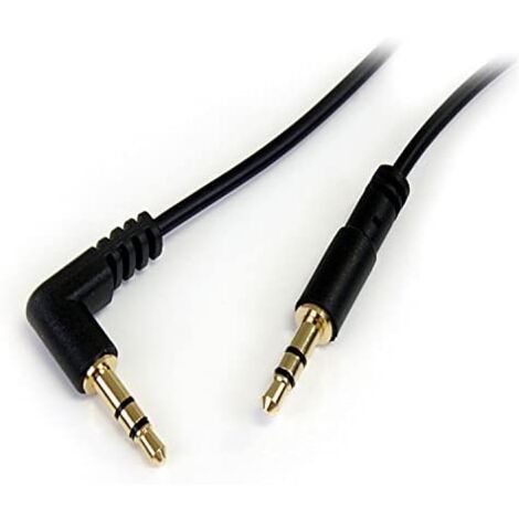 StarTech.com Cable de 1,8m de Audio Estéreo de 3,5mm Acodado en Ángulo a la Derecha - Macho a Macho