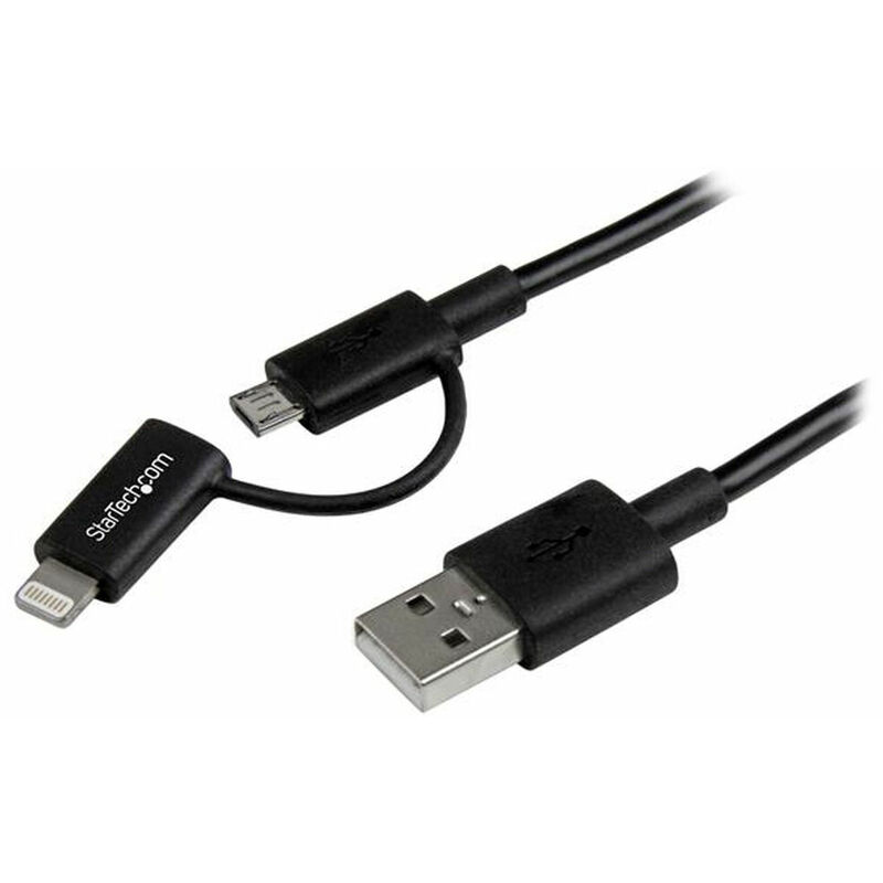 

Cable de 1m Apple Lightning o Micro USB a USB - Negro - Startech.com