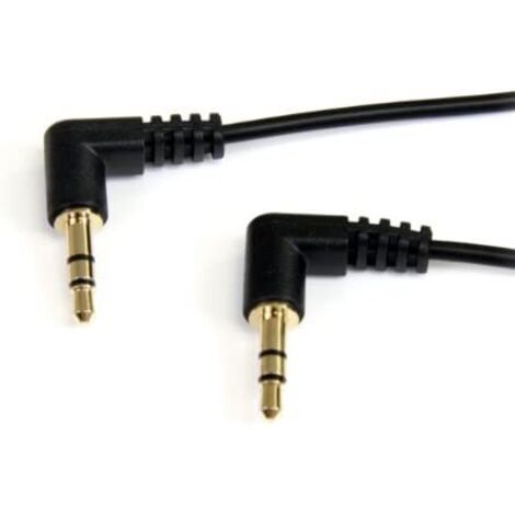 StarTech.com Cable de 91cm de Audio Estéreo 3,5mm Delgado de Ángulo Recto Acodado - Macho a Macho