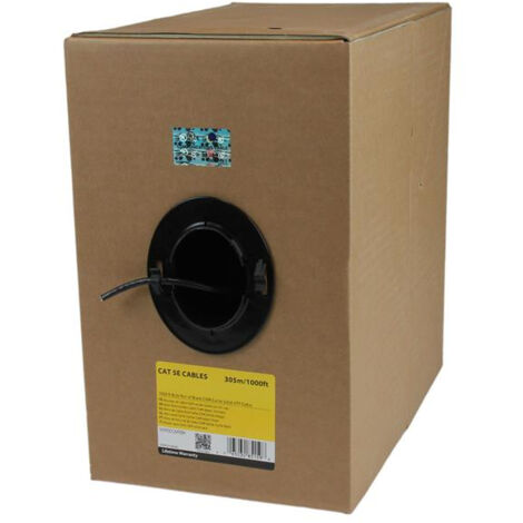 StarTech.com Câble Ethernet Cat 5e en Vrac - 304,8 m - Solide - Classé CMR - Noir - Conforme TAA