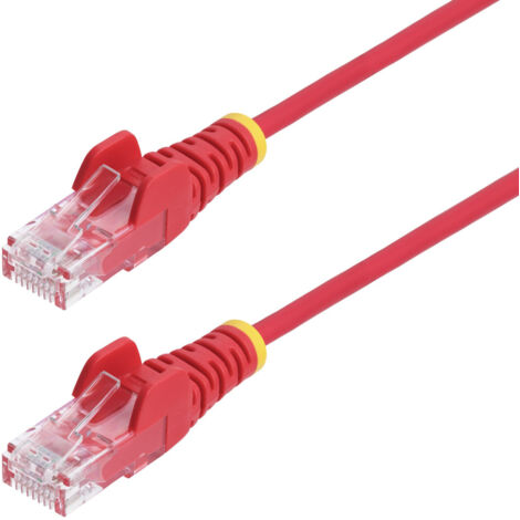 StarTech.com Câble Ethernet CAT6 Rouge Fin de 50cm, Sans Accroc, 100W PoE, UTP, LSZH, Fil de Cuivre Pur 28AWG, Cordon Patch Réseau RJ45 avec Serre-Câble, Contrôlé Fluke